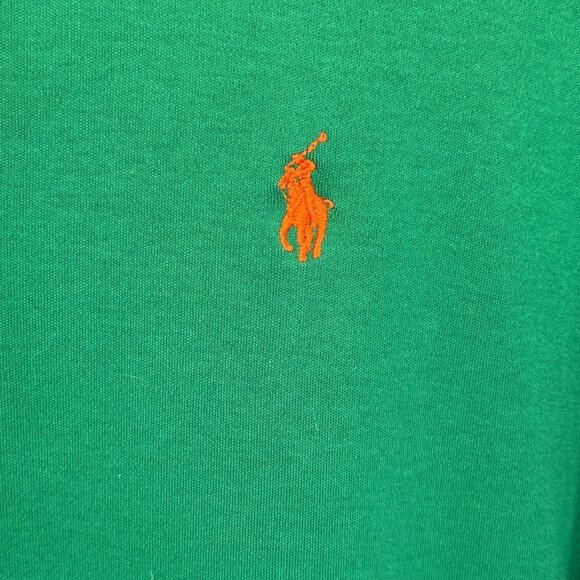 Polo Ralph Lauren Mens XL Long Sleeve Polo Shirt Green Embroidered Logo Cotton - Picture 4 of 5